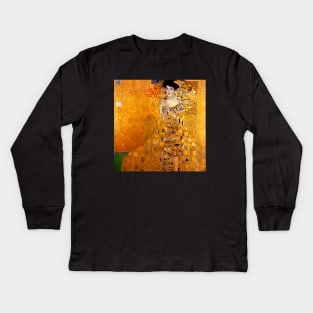 Gustav Klimt Famous art Portrait of Adele Bloch-Bauer I 1907 Kids Long Sleeve T-Shirt